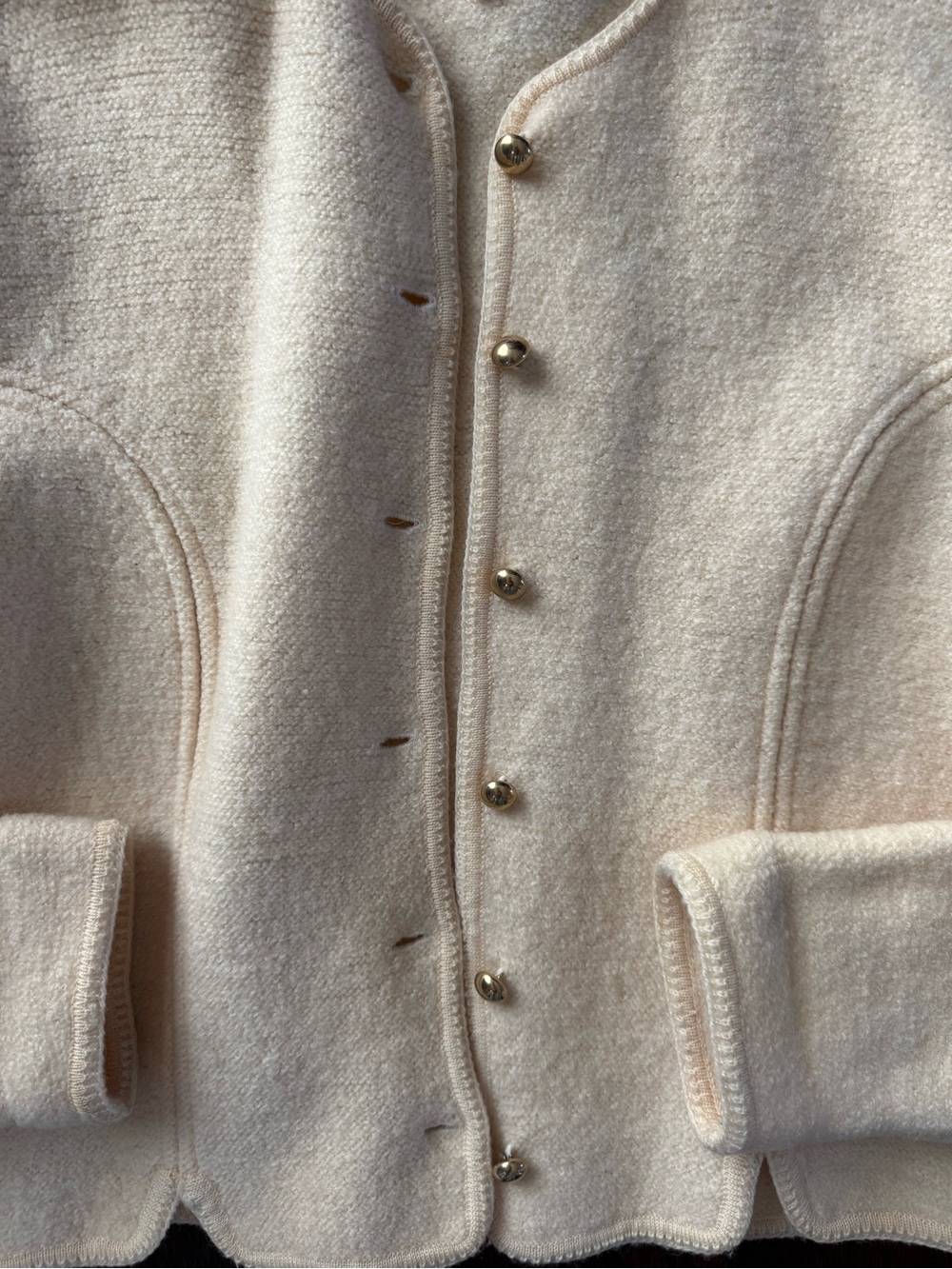 vintage Tally Ho boiled wool button-front cardigan jacket 10 - Picture 3 of 7